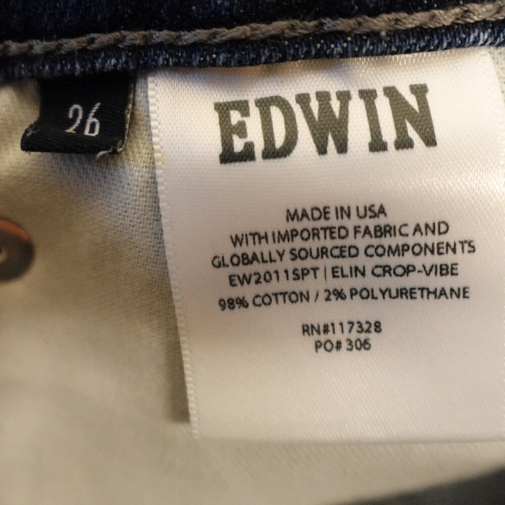 Edwin jeans Elin crop straight women's 26 blue denim NWT - Picture 12 of 13